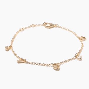 Coach Gold Tone Small Charm Bracelet